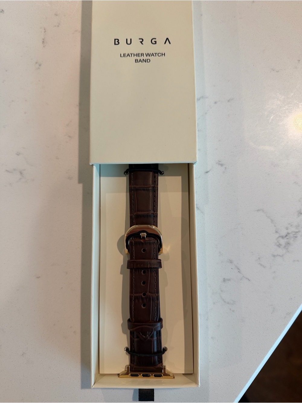 Burga Brown Leather Watch Band
